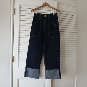 Dark Denim Wide-Leg Jeans